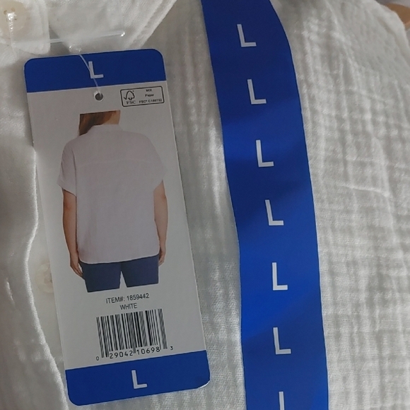 NWT Jessica Simpson Women's Short Sleeve Gauze Top White - Picture 4 of 7